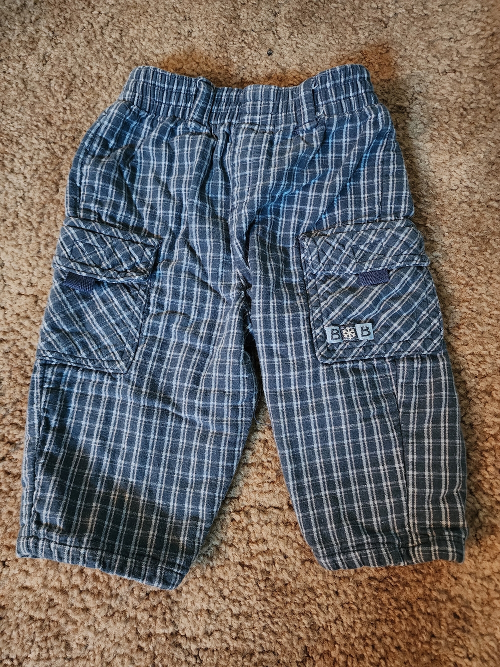 Baby Boy Blue Plaid Pants 6-9M - Baby Boots